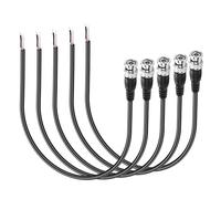 PNGKNYOCN BNC Pigtail Cable, 75 Ohm Bnc mâle à fil nu, 25cm Q9 Terminal Coaxial Extension Connector Cable pour CCTV Camera Terminal Adpater (5-Pack) (Male)