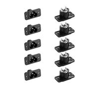 PNGKNYOCN C6 Panel Mount Plug Adapter, AC 250 V 2,5 A 3 broches IEC C6 Inlet Module Prise d'alimentation Prise droite (10 pièces)