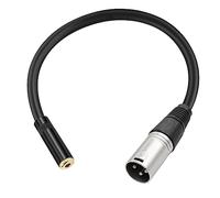 PNGKNYOCN Câble adaptateur XLR vers 1/8 court, symétrique 3,5 mm TRS femelle stéréo vers XLR mâle (0,3 m/1 FT)