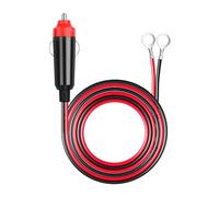 PNGKNYOCN Câble Allume-Cigarette vers borne à Anneau, fiche mâle Allume-Cigarette 18AWG vers borne à Anneau 8mm (0.3inch) Cordon d'alimentation (2M/6.5Ft)