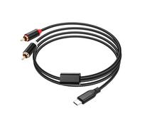 PNGKNYOCN Câble audio USB C vers 2 RCA, Type-C vers 2 RCA Male Y Splitter Car Stereo Cord with Chip for Car Stereo Phone Laptop Tablet Speaker (1M/3.3FT)
