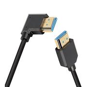 PNGKNYOCN Câble court HDMI 2.1 8K, 0,3 m, ultra haut débit à 90 degrés, coudé à droite, câble HDMI mâle vers mâle, prend en charge 8K @ 60 Hz, HDR dynamique, HDCP 2.2 & 2.3, eARC (droite/0,3 m)