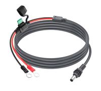 PNGKNYOCN Câble d'alimentation DC Starlink Mini O Ring, câble d'alimentation DC 18 AWG 5,5 x 2,1 mm à 5 mm O Ring Terminals avec porte-fusible 30 A pour Starlink Mini （2.3M/7.5FT)