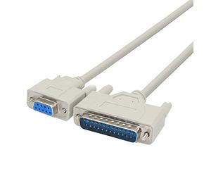 PNGKNYOCN Câble de conversion DB9 vers DB25 Câble de conversion RS232 femelle vers DB25 mâle null modem série parallèle imprimante pour DTE PC Mac Linux transmission de données communication（1.5M）