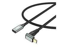 PNGKNYOCN Câble d'extension USB C 3.2 10gbps, 5a 100W 90 degrés angle droit USB C 3.2 Gen 2 mâle à femelle 4K@60Hz Rallonge vidéo pour Hub USB C, appareils mobiles, tablettes（0.5M/1.64FT）