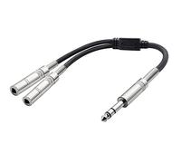 PNGKNYOCN Câble en Y séparateur stéréo 1/4 pouce TRS Fiche mâle 6,35mm 1/4 pouce stéréo vers double connecteur jack femelle 1/4" TRS Câble d'enceinte audio（38cm）