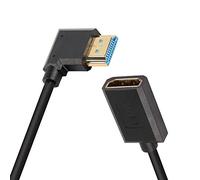 PNGKNYOCN Câble HDMI court 8 K, 0,3 m, coudé à 90 degrés, câble d'extension HDMI 2.1 mâle vers femelle, compatible 8K @ 60 Hz, HDR dynamique, HDCP 2.2 & 2.3, eARC (coude droite)