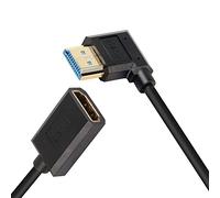 PNGKNYOCN Câble HDMI court 8 K, 0,3 m, coudé à 90 degrés, ultra haut débit, HDMI 2.1 mâle vers femelle, prend en charge 8K @ 60 Hz, HDR dynamique, HDCP 2.2 & 2.3, eARC (courbure gauche)