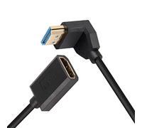 PNGKNYOCN Câble HDMI court 8 K, 0,3 m, coudé à 90 degrés, ultra haut débit, HDMI 2.1 mâle vers femelle, prend en charge 8K @ 60 Hz, HDR dynamique, HDCP 2.2 & 2.3, eARC (coude vers le bas)