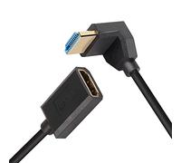 PNGKNYOCN Câble HDMI court 8 K, 0,3 m, ultra haut débit à 90 degrés, HDMI 2.1 mâle vers femelle, prise en charge 8K @ 60 Hz, HDR dynamique, HDCP 2.2 & 2.3, eARC (courbure vers le haut)