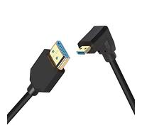 PNGKNYOCN Câble Micro HDMI vers HDMI Court 8K, 1FT/0.3M Angle Droit Ultra Haute Vitesse 48Gbps Micro HDMI Mâle vers HDMI Mâle Prise en Charge 8K @ 60HZ, 4K @ 120HZ (down/0.3m)