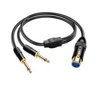 PNGKNYOCN Câble répartiteur en Y entre XLR et microphone double 1/4 TS, câble audio entre XLR femelle 3 broches et Mono mâle double 6,35 mm (0,5M/1,6FT