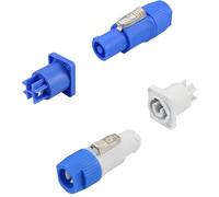 PNGKNYOCN Connecteur de câble PowerCON, 3 Broches 20A 250V AC Quick Lock Aviation Connector Professional Power Cable Plug White Output and Blue Input(2 Pairs)
