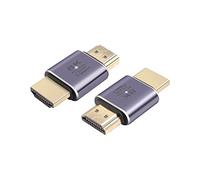 PNGKNYOCN Convertisseur HDMI 8K, Adaptateur HDMI 2.1 mâle vers mâle 48Gbps Ultra HD Connecteur avec lumière LED, supporte 8K@60Hz, 4K@120Hz, HDR, eARC, pour HDTV, Moniteur, Projecteur（2-Pack）