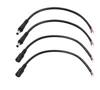 PNGKNYOCN Cordon d'alimentation DC en Queue de Cochon de 25 cm, câble de Prise mâle et Femelle 18 AWG 12V 5A 5,5 mm x 2,1 mm avec verrou pour éviter Les Chutes