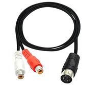 PNGKNYOCN Din 5 pin tour RCA câble 5 pin Din macho 2 RCA tourne-disque câble audio avec prise femelle pour Bang & Olufsen, Naim, Quad, système stéréo (1,5 m)