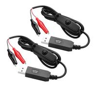 PNGKNYOCN Lot de 2 câbles alligator USB vers 9 V avec bouton Power Control - Fiche USB vers crocodile