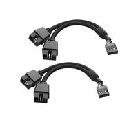 PNGKNYOCN Lot de 2 câbles répartiteurs USB 2.0 9 broches vers double 9 broches femelle en nylon tressé pour carte mère d'ordinateur et carte mère interne (15 cm)