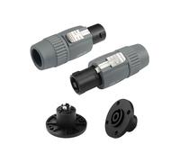 PNGKNYOCN Lot de 2 paires de connecteurs pour haut-parleur audio, fermeture rotative NL4FC Speakon pour montage de câbles et connecteurs ronds pour adaptateur audio, amplificateur, mixeur