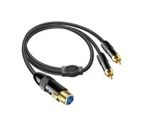 PNGKNYOCN XLR à 2 RCA y Splitter Cable asymétrique XLR femelle à double RCA mâle câble d'interconnexion audio stéréo pour amplificateur mix microphone (0.5M/1.6FT