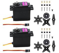 PNGOS Servomoteur RC étanche En Métal Et Cuivre Pour Arduino 1/8 1/10 1/12 15KG 180° 5V Standard Servo Micro Modélisme Utilisé Pour robots,Bras Robotiques,Voitures D'escalade,Bateaux RC,Avions