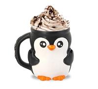 Pnguin Porte-pinte de crème glacée en 3D avec imprimé mignon Pnguin - Réutilisable - Double fente pour cuillère - Manchon anti-fuite pour rassemblement, fête, pique-nique