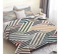 PNHCL Couette 260x240 Imprimée Chevron Diagonal Couette 4 Saisons Lavable, Doux et Confortable, Édredon Réversible Moderne Minimaliste Edredon Lit 2 Personnes MS&39