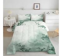 PNH ouette Imprimée sans Housse 140x200 Foret Bambou Encre Couette 4 Saisons Lavable, Douce et Respirante, Édredon Réversible Motif Zen Chinois pour Enfant Garçons Filles MD&1