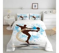 PNH ouette Imprimée sans Housse 140x200 Sport Football Couette 4 Saisons Lavable, Douce et Respirante, Édredon Réversible Motif Moderne pour Enfant Garçons Filles MD&4