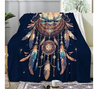 PNHCL Couverture Plaid Polaire Imprimée sur Le Thème des Luxueux - Flanelle Couverture Polaire 160x200 comme Jeté de Canapé ou Jete de Lit - Plaid Chaud Automne Doux avec Lotus Attrape Rêve A248