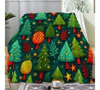 PNHCL Couverture Polaire Flanelle Tableau décoratif de Noël - 150X200 Cm Confortable pour Douceur Plaid Canape, Couverture Lit, Idéal pour Les Canapés et Les Lits, Plaid Style Rétro-WF235