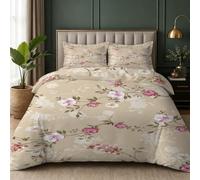 PNHCL Housse de Couette 160x200 Liane de Roses Vintage Parure de Lit 1 Personne Fleurs Romantiques Housse Couette Zippée Moderne avec 2 Taies d'oreiller pour Ado Fille Garcon AW#48