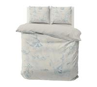 PNHCL Housse de Couette 200x200 2 Personnes Beige Nautique Aventureux Parure de lit Microfibre Navire Imprimée Réversible Housse de Couette Fermeture éclair et 2 Taie d'oreiller 65x65 A54