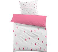 PNHCL Housse de Couette 90x190 cm 1 Personne, Housse de Couette Coeur Microfibre, Parure de Lit 1 PersonneStyle Moderne Linge de Lit Fermeture éclair avec 1 Taie d'oreiller 65x65 Cm -TX9