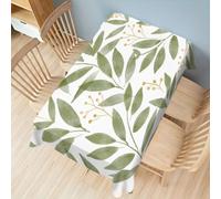 PNHCL Nappe Aquarelle Eucalyptus Imperméable 140x200 cm Rectangulaire, Nappe de Table Facile à Nettoyer Imprimé Naturel pour Décoration Intérieur Extérieur R5
