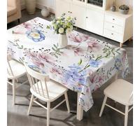 PNHCL Nappe Bouquets de Fleurs Sauvages Imperméable 140x300 cm Rectangulaire, Grande Nappe Lavable Botanique pour Buffet Banquet Mariage R-24