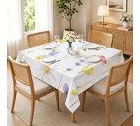 PNHCL Nappe Fleurs Sauvages ColoréEs 80x80 cm Carrée, Nappe Imperméable Lavable Papillons AquarelleS pour Petite Table Cuisine Salon R-11