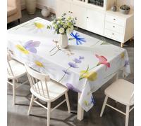 PNHCL Nappe Fleurs Sauvages ColoréEs Imperméable 140x300 cm Rectangulaire, Grande Nappe Lavable Papillons AquarelleS pour Buffet Banquet Mariage R-11
