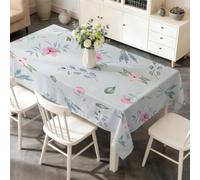 PNHCL Nappe Fleurs Sauvages Roses Imperméable 140x260 cm Rectangulaire, Nappe de Table Anti Tache et Lavable Fleurs AquarelleEs pour Salle à Manger Mariage Buffet Jardin R-63