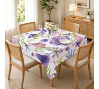 PNHCL Nappe Fleurs Sauvages Violettes 80x80 cm Carrée, Nappe Imperméable Lavable Floral pour Petite Table Cuisine Salon R-62