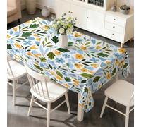 PNHCL Nappe Florale PrintanièRe 120x140 cm Rectangulaire, Nappe de Table Lavable Anti Tache en Polyester Botanique Sauvage, Décoration pour Cuisine Salle à Manger JardinW&51