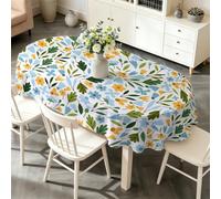 PNHCL Nappe Ovale Florale PrintanièRe 140x200 cm, Nappe Imperméable Facile à Nettoyer Botanique Sauvage pour Table Cuisine Intérieur Extérieur W&51