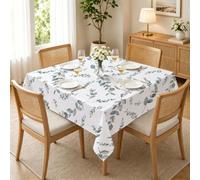 PNHCL Nappe Rameaux D'eucalyptus 100x100 cm Carrée, Nappe de Table Anti Tache de Feuilles pour Balcon Jardin Cuisine R-60