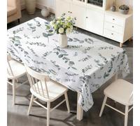 PNHCL Nappe Rameaux D'eucalyptus Imperméable 140x220 cm Rectangulaire, Nappe Lavable Anti Tache de Feuilles pour Cuisine Jardin Fête R-60