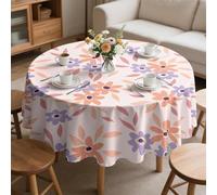 PNHCL Nappe Ronde Florale PrintanièRe 120 cm, Nappe de Table Lavable Anti Tache en Polyester, Botanique Sauvage Décoration Élégante pour Cuisine Balcon Jardin Intérieur Extérieur W&71