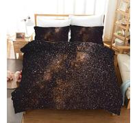 PNHCL Parure de Lit 140x200 Enfant Cosmos - Housse de Couette 1 Personne Ciel Étoilé avec 2 Taies d'oreiller - Ensemble de literie Amateurs de Science-Fiction pour Fille Garçon Décoration MO38