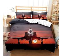 PNHCL Parure de Lit 200x200 Avion de Chasse - Housse de Couette 2 Personnes Avions avec 2 Taies d'oreiller - Ensemble de literie Militaire pour Ado Fille Garçon Adulte X&30