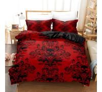 PNHCL Parure de Lit 90x190 Enfant Crâne Housse de Couette 1 Personne Victorien Housse Couette 90x190 Rétro Microfibre avec 1 Taie d'oreiller pour Fille Garcon MT&96