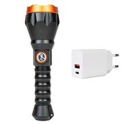 PNI Adventure CHG300 Lampe torche LED Crystal 10 W Aluminium 500 lm jusqu'à 700 m 4000 mAh IPX6 avec bloc d'alimentation