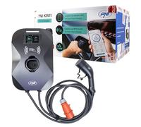 PNI Borne de Recharge KW11 16 A, 11 KW, pour véhicules électriques, 85 V-415 V, triphasée, câble Type 2 7 Broches, écran 3,5 Pouces, avec Bluetooth, contrôle par Application et Carte RFID, IP55